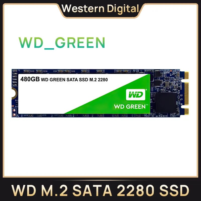 웨스턴 디지털 내장 솔리드 스테이트 하드 드라이브 디스크, WD 그린 SSD, SATAIII, M.2 2280 읽기 속도 545 MB/S, 240GB, 480GB